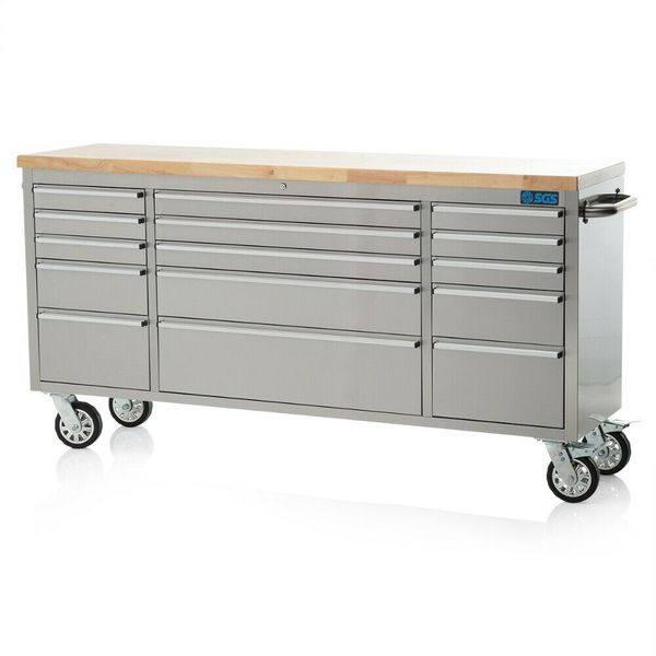 

Sg 72 quot tainle teel 15 drawer work bench tool box che t cabinet