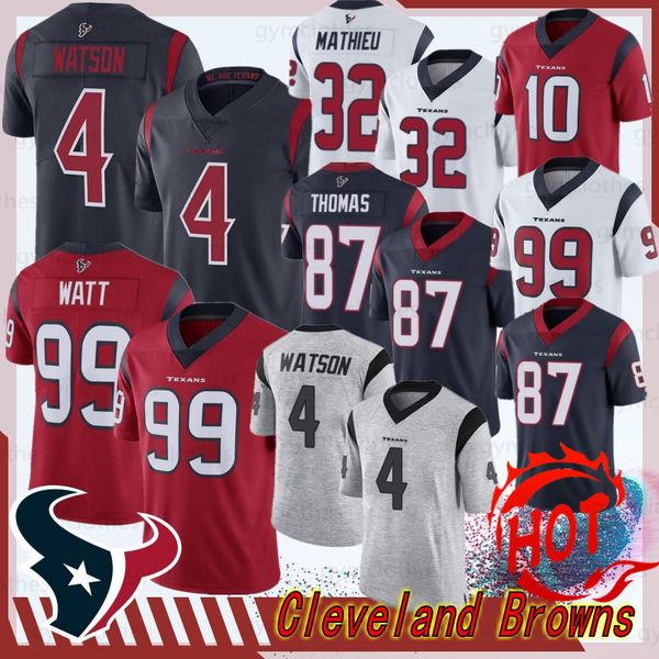 

4 deshaun watson houston jersey texan 99 t.j. watt football jersey 10 deandre hopkins 87 demaryius thomas 90 jadeveon clowney, Black;red
