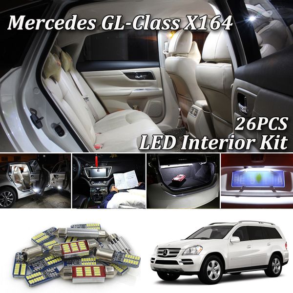 

26pcs парковки город лампа + led лампа внутренний свет полный комплект для класса gl x164 gl320 gl350 gl420 gl450 gl500 (06-12