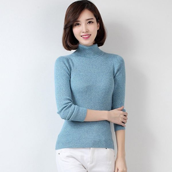 

tight turtleneck sweater pullover jumper knitted hiking sweaters korean style wool femme shirts, Gray;blue
