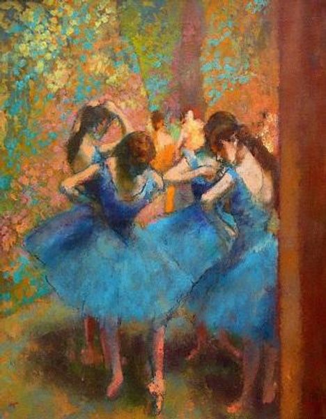 

edgar degas handpainted & hd print impressionism portrait art oil painting blue dancers on canvas p211