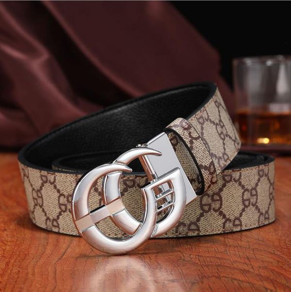 

fashion belt leather men belt good quality smooth buckle mens belts for women belt jeans strap including, Slivery;black