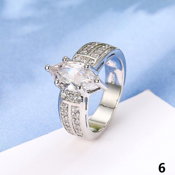 

3pecs / set zircon engagement rings for women silver color wedding rings female austrian crystals jewelry quality, Slivery;golden