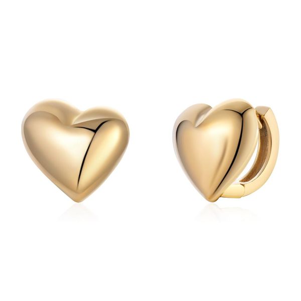 

cute heart stud earrings for women silver gold color copper earring fashion jewelry aretes de mujer boucle d'oreille femme 2019, Golden;silver