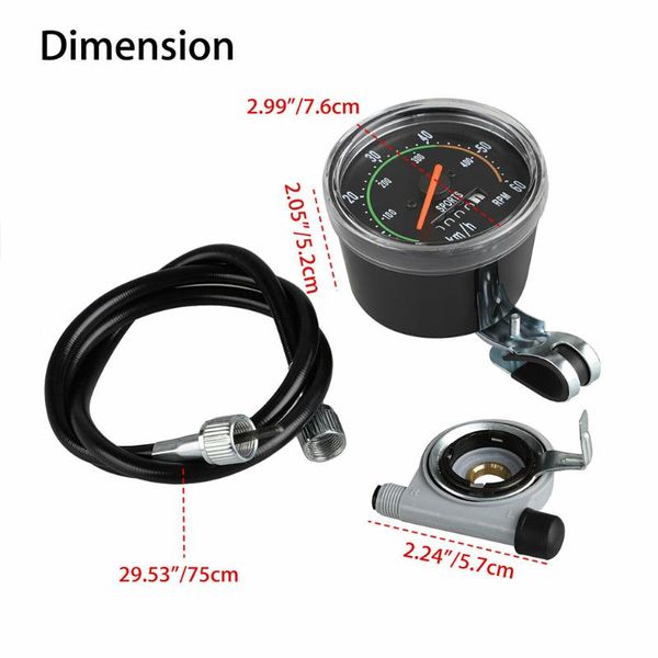 

mechanical odometer speedometer round portable aluminum alloy for bicycle bike smn88