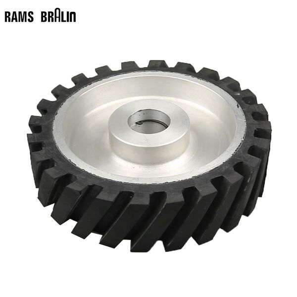 

200*50mm serrated rubber contact wheel belt sander polishing wheel abrasive belts set
