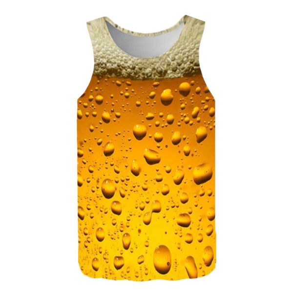 

gym tank men vest boys summer 3d beer printed men' clothing fitness bodybuilding shirts undershirt blouse 3xl, White;black