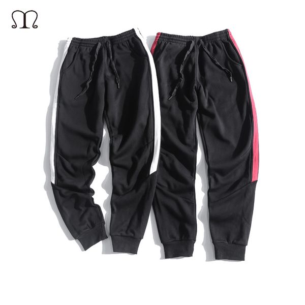 

autumn men's casual pants cotton sweatpants men fitness pants skinny sweatpants thick warm winter plus size trousers jogger pant, Black