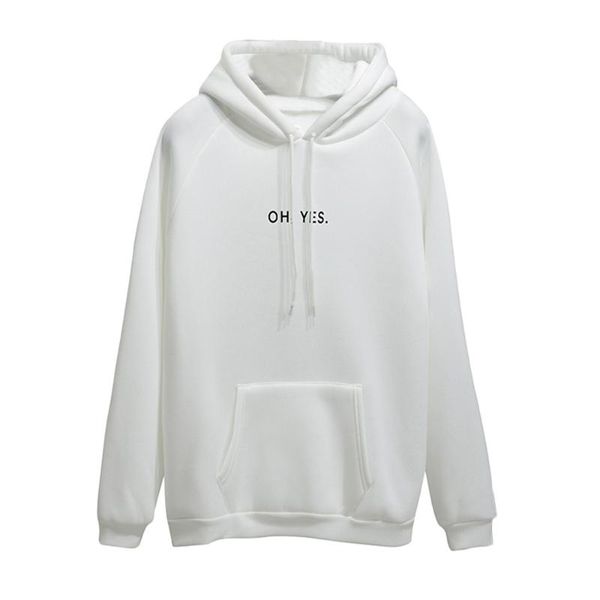 

40oh yes print hoodies womens long sleeve hoodie sweatshirt hooded pullover blouse sudaderas para mujer sweatshirt, Black