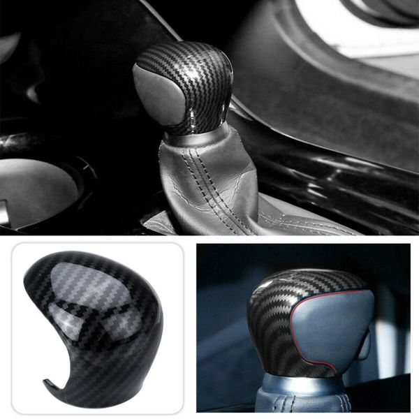 

black carbon fiber design gear lever shift knob cover trim for chr 16-19