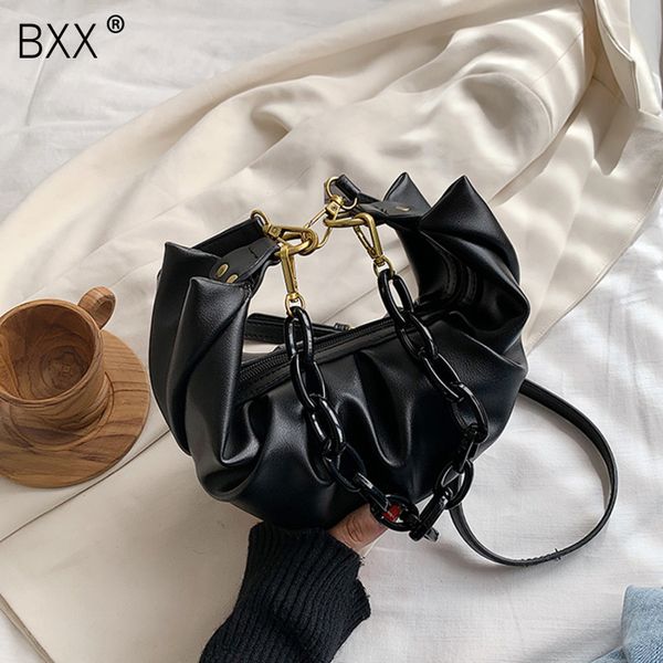 

bxx] новый дизайн цепи кожа pu crossbody сумки для женщин 2020 spring messenger плеча мешок женский личность сумки hl532