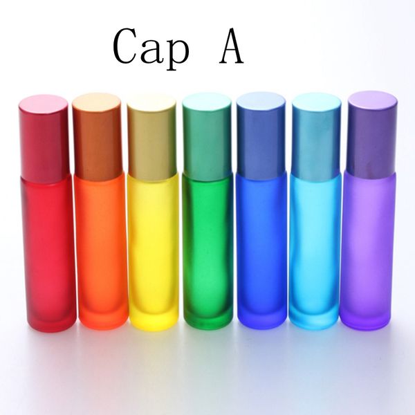 

150pcs/lot colorful 10ml roller bottles metal & gemstone roller glass bottle essential oil roll on roller ball bottle