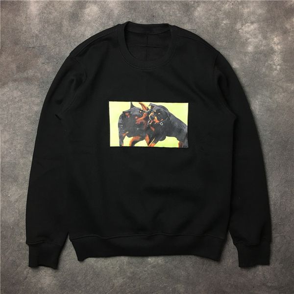 

autumn new fashion arrival rottweiler dog print sweatshirts jumper for men women designer clothing cotton, Black