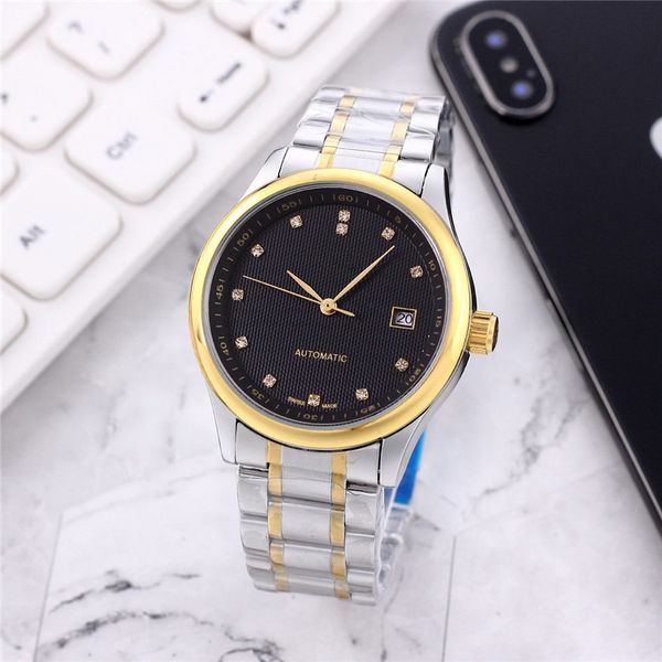 

luxury men watch stanless steel automatic date mechanical business casual mens watches wristwatches u1factory orologio di lusso, Slivery;brown