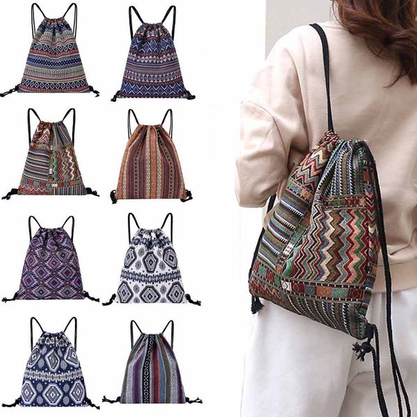

ishowtienda drawstring printing backpack fitness bag women sports bundle pocket beach bag worek plecak sznurek #y3
