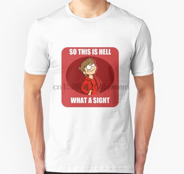 

men tshirt short sleeve eddsworld tord so this is hell t shirt and more slim fit t shirt tee women t-shirt, White;black