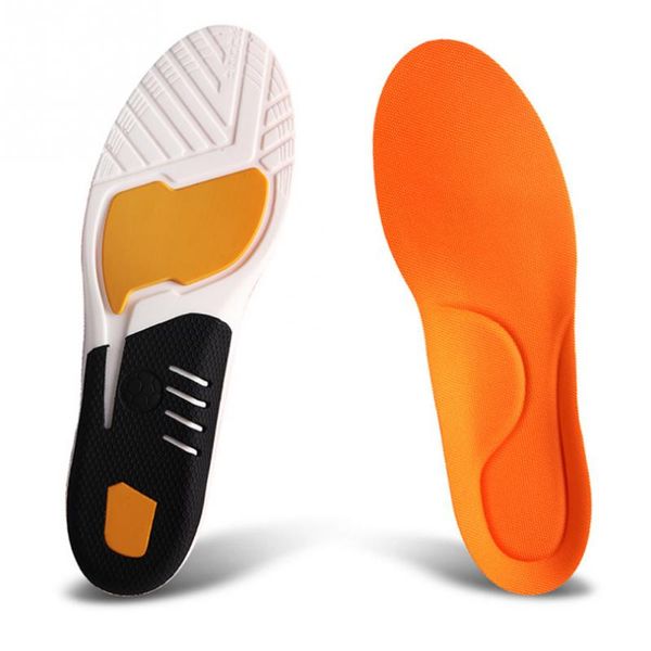 

1 pair gel foot care performance pu athlete absorption men women neutral sports shoe insoles arch support running soft, Black