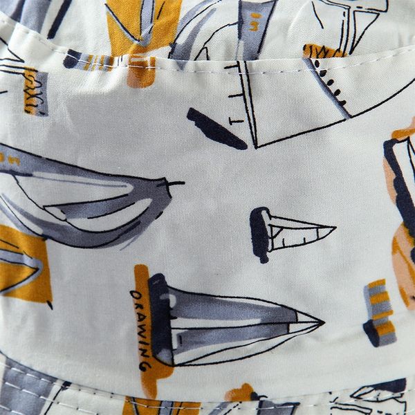 

double side white navy sailboat fisherman hat female bucket hats women men hip hop dancer outdoor travel panama cap bob