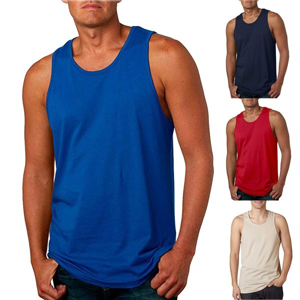 

mens blouse men' summer fashion pure color sleeveless leisure sports vest blouse, White;black
