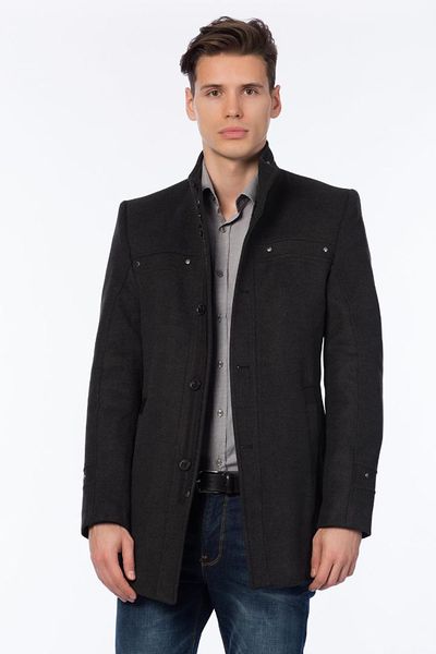 

dewberry male anthracite overcoat-1020001p8312, Black;brown