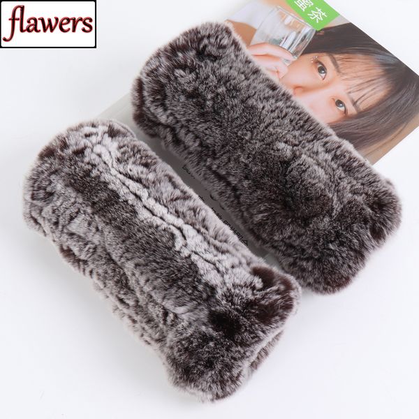 

2019 girl fashion real rex fur gloves good elastic knitted rex fur mittens women warm real gloves, Blue;gray