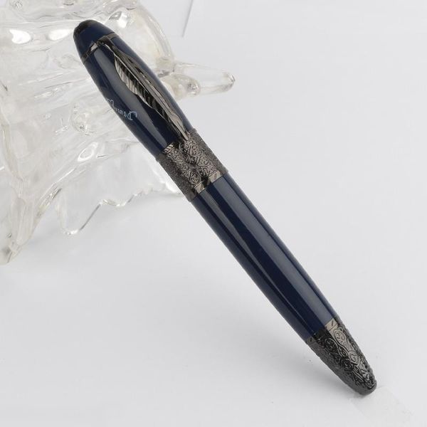

luxury deep blue gray clip great writer daniel defoe signature fountian pen/rolelrball pen/ballpoint pen luxury 0301/8000, Blue;orange
