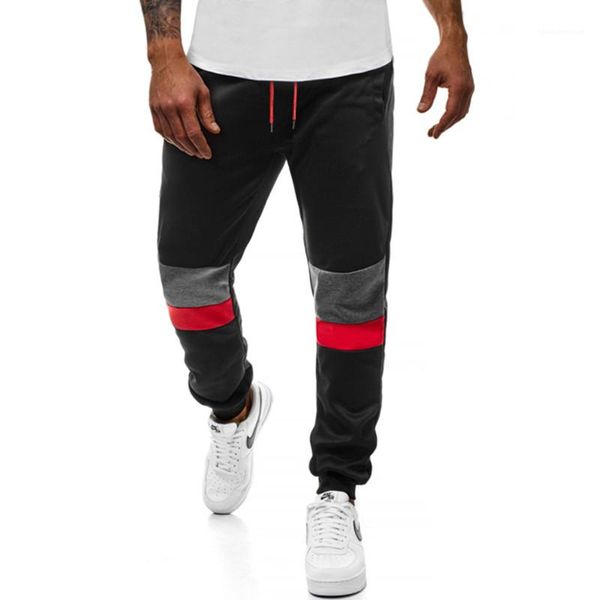 

male pants casual active sports pant mens clothes 2020 splicing mens sweatpants designer trousers fashion loose, Black