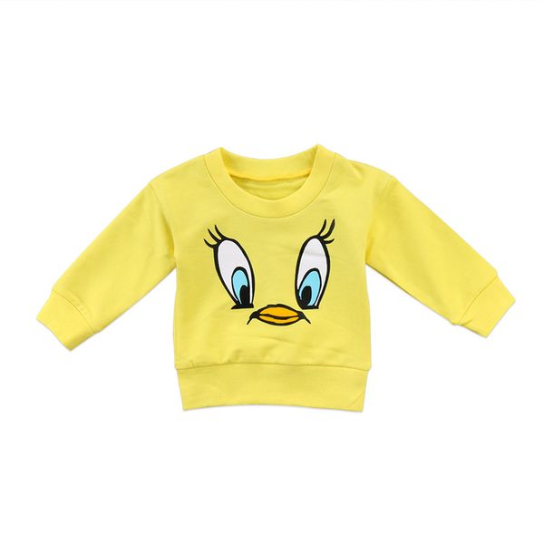 

весна осень малыш kid baby girl мальчики мультфильм duck печати толстовка пуловер с длинным рукавом желтый толстовка топы для девочек, Black