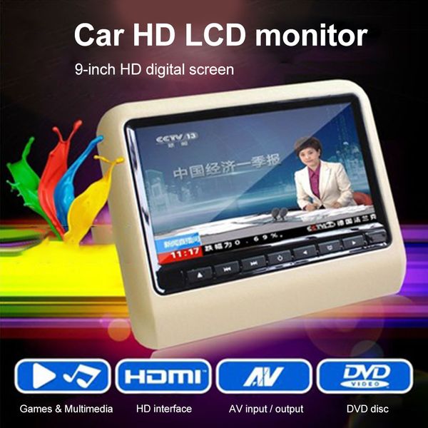 

9 inch hanging hd fm electronic digital screen universal multifunction car monitor game audio video multimedia lcd display