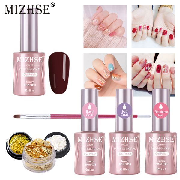 

mizhse gel nail polish set hybrid manicure gellak esmalte permanente 18ml uv led primer coat poly gel varnish polishes