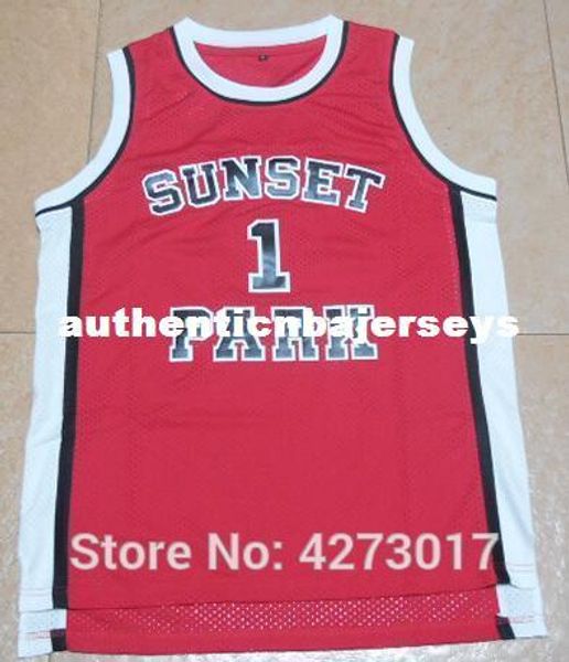 

sunset park jersey high school # 1 red movie men 's jerseys ing, Black;blue