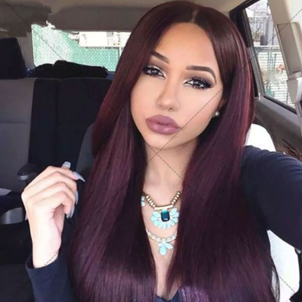Malaysian Straight Weave 99j Red Human Hair Bundles Sew In Hair