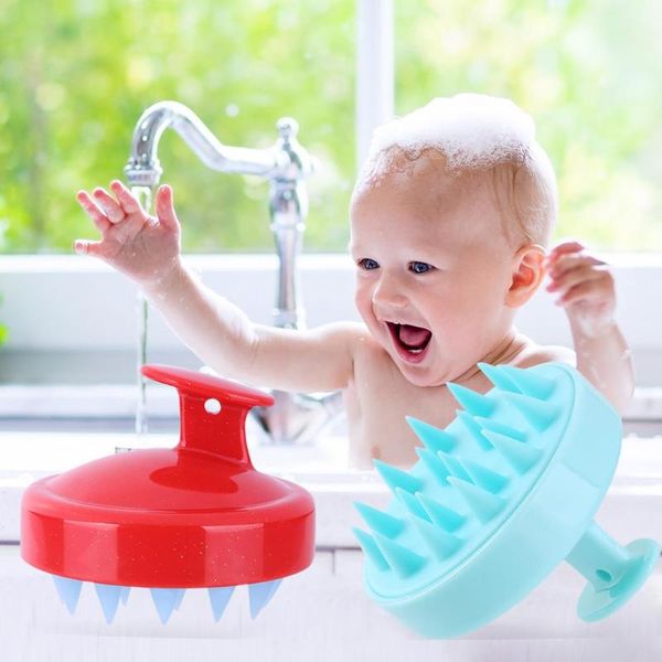 

massage brush soft silicone head body shampoo scalp massage brush comb hair washing comb shower bath brushes
