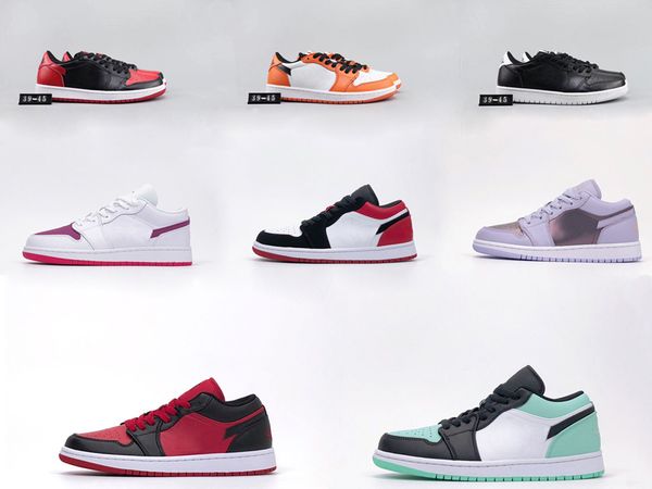 

2019 1 low men's low basketball shoes sneakers unc 1 nrg royal game women's lightning purple casual flats shoes size 36-45, Black