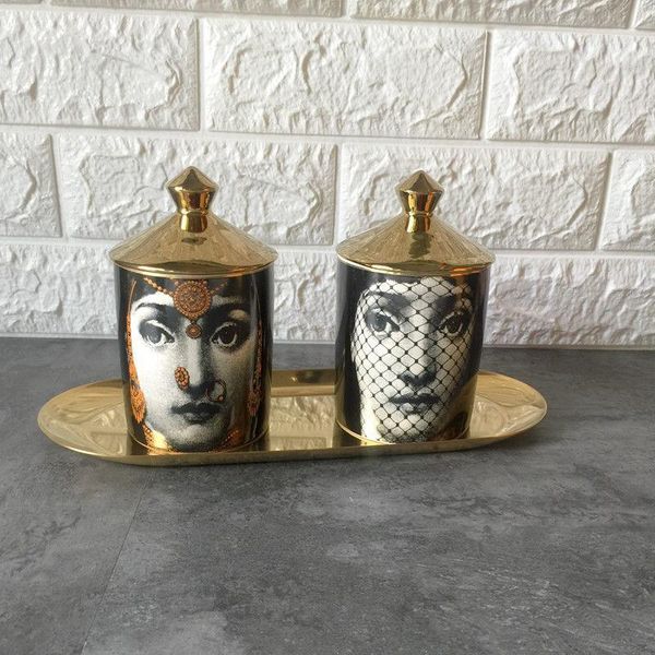 

candle holder diy handmade candles jar retro lina face storage bin ceramic caft home decoration jewerlly storage box