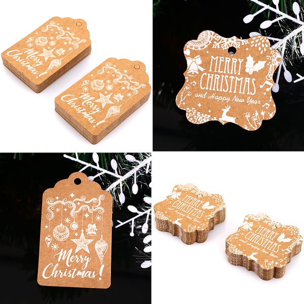 

xmas gift tags 50pcs/pack christmas party creative festival hanging elk drop shipping