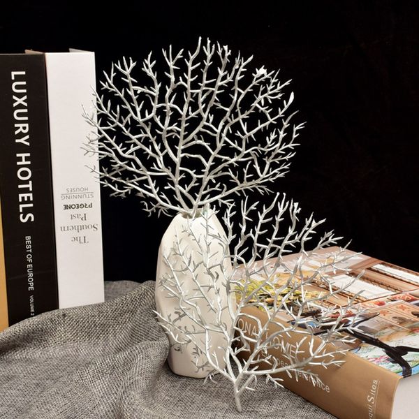 Simulation Coral Branch Plastic Sea Tree Dried Branch White Black