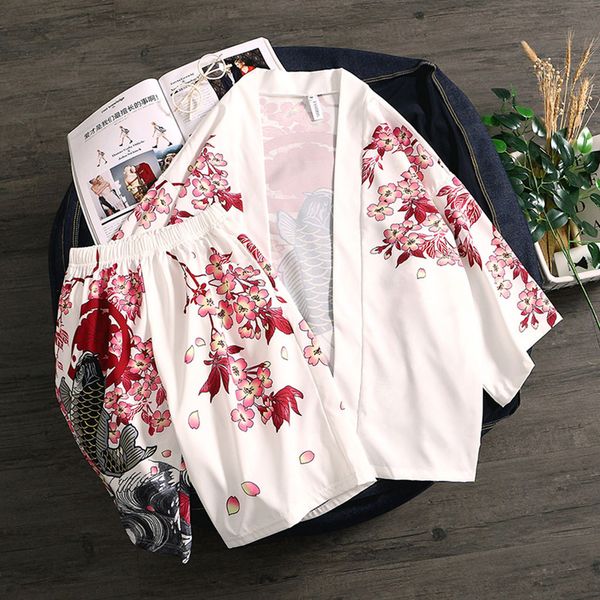 

fashion cotton o-neck tshirt style embroidered tattoo japanese world painting loose short t shirt men suit sale 2019 new arrival, Gray