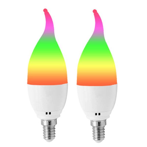 

wifi candle smart bulb led lamp smart house e14/e27 rgb support alexa google ifttt smart voice control 6w led decorative