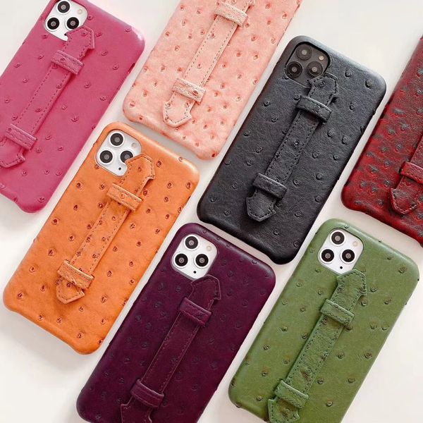 

Роскошный телефон чехол для iPhone 11 pro case страус шаблон кронштейн задняя крышка для