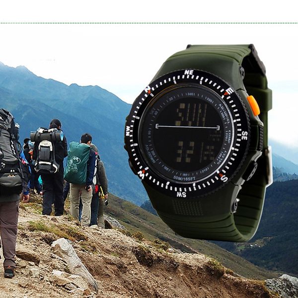 

skmei brand tactical multifunctional waterproof shockproof watch durable outdoor climbing running men wristwatch satch watches automatic, Silver