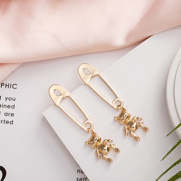 Niedlicher Bär Ohrstecker Damen Metall Bär Lange Quaste Ohrring Geschenk für Liebe Freundin Modeschmuck Accessoires Gold Silber