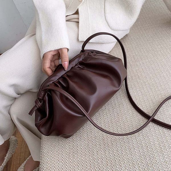 

solid color pu leather clouds crossbody bags for women 2020 fashion shoulder messenger bag lady travel handbags