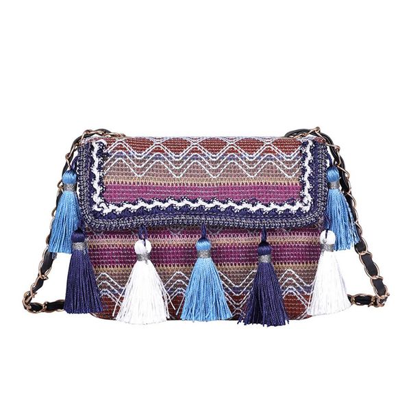 

fashion women bag over the shoulder retro weave brand new and tassel flip cover crossbody bag shoulder zz2