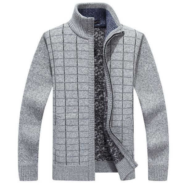 

2019 new arrival men cardigan sweaters zipper design winter warm thicken sweater for men stand collar mens sweaters size 3xl, White;black