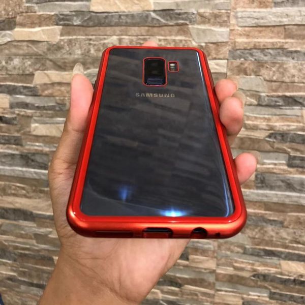 

flip adsorption for samsung magnetic s7 edge case tempered glass case designer phone case 360 protection back panel for goophone note 9