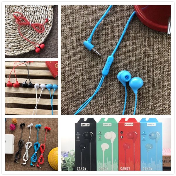 

2019 colorful 3 5mm earphone in ear headphone with mic tereo head et for all io phone mobile android mart phone earbud with packing