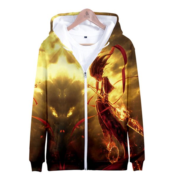 

the chinese mythology 3d cartoon ne zha hoodies sweatshirts men fashion coats zipper tracksuit cardigan jacket clothes wholesale, Black
