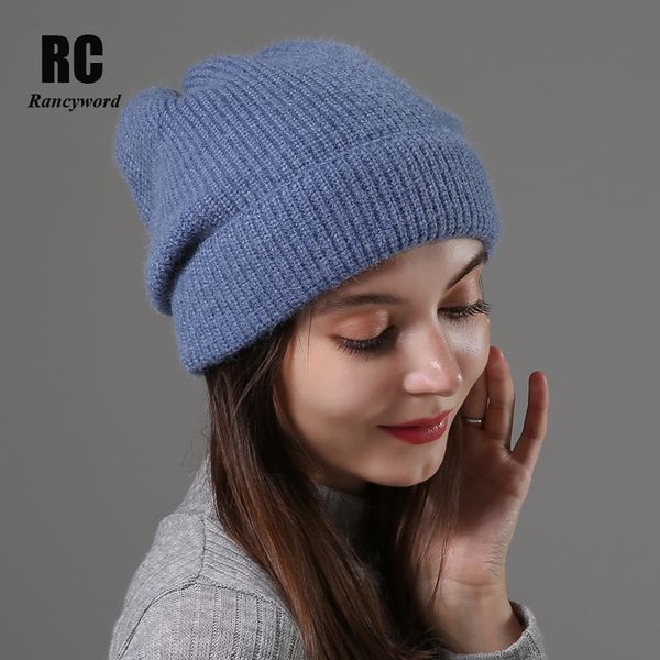

rancyword] knitted beanie hat for women autumn winter soft warm skullies hats girls knitted hats bonnet rc2069, Blue;gray