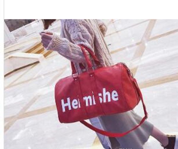

2019 fashion black water ripple keepall 45cm duffle bag red man and women duffel bags keepall with lock tag